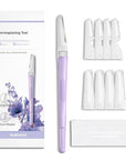 Face Razors for Women, Dermaplane Razor for Women Face, Eyebrow Razor, Facial Razors, Dermaplaning Tool, Reusable Metal Handle with 8 Microblades for Sensitive Skin, Peach Fuzz Remover, Purple