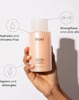 OUAI Thick Shampoo - Moisturizing Shampoo with Keratin, Marshmallow Root, Shea Butter, Avocado Oil for Thick Hair - Strengthens & Hydrates Strands - Paraben, Phthalate, Sulfate Free Shampoo (10 Fl Oz)