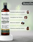 100% Pure Rosemary Oil for Hair Growth, Hair-fall Control & Hair Thickening. Enriched with Sesame, Jojoba & Almond Oils. Non-Sticky Texture. With Applicator Cap - 7 Fl Oz