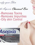 Asepxia Charcoal Cleansing Bar Soap. For Acne and Blackheads. Removes Impurities and Toxins. Helps Oily Skin. With Salycilic Acid. 4 Oz. Pack of 3
