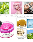 Instant Pink Hair Wax Dye,Natural