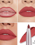evpct Silky Lip Liner Pencil Retractable, Red Brown Smooth Lip Liner Creamy Velvet Lipliner Long-Lasting for Korean Makeup Contouring Matte Lip High Pigmented Rich Colors Crayon Lipstick Pen 03