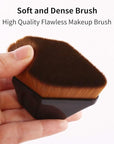Foundation Brush, Daubigny Iron Type Makeup Brush for Face Blush Liquid Powder Foundation Brush for Blending Liquid, Cream or Flawless Powder Cosmetics with Protective Case (Black)