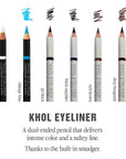 Jillian Dempsey Khol Eyeliner: Clean, Waterproof Eyeliner Pencil with Built-In Smudger for Effortless Blending – Rich Pigment, Cruelty-Free, Jet Black