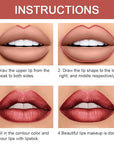 2-in-1 Mauve Red Lip Liner & Lipstick Set Kit for Women, Matte Lips Kit with Lip Liner Lip Stains Long Lasting Waterproof 24 Hour Lipstick and Lip Liners Combo Lipliners Pencil Set 08