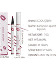 COOL STORY Lip Liner Pencil - Matte Lip Tint Stain Marker - Long Lasting Waterproof 02#