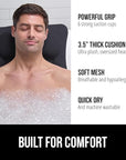 GORILLA GRIP Mesh Bath Pillow for Tub, 6 Powerful Suction Cups, Oversized Headrest with Breathable FlexComfort Technology for Neck, Head, Back Support, Luxury Machine Washable Bathtub Must Haves Black