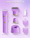 Bikini Trimmer 3 in 1 Electric Razor for Women - IPX7 Waterproof Wet & Dry Body Shaver, Pubic & Facial Hair Remover with Ceramic Blade, USB Rechargeable Dock & Gift Ready