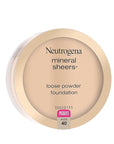 Neutrogena Mineral Sheers Lightweight Loose Powder Makeup Foundation with Vitamins A, C, & E, Sheer to Medium Buildable Coverage, Skin Tone Enhancer, Face Redness Reducer, Nude 40,.19 oz (Pack of 2)
