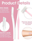 6pcs Eyebrow Razors for Women, Multipurpose Trimmers Set Precision Facial T Shape Shaver Hair Removal Tools Portable Face Exfoliating Dermaplaning Kit with Protective Cover Peach Fuzz