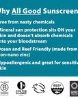 All Good Sport Face & Body Sunscreen - UVA/UVB Broad Spectrum, Water Resistant, Coral Reef Friendly - 30 SPF Sunscreen Spray & 50 SPF Butter Stick