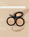 Glo Skin Beauty Pressed Base Powder Foundation Makeup (Honey Medium) - Flawless Coverage for a Radiant Natural, Second-Skin Finish