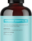 Peppermint Essential Oil for Diffuser Aromatherapy - 100% Pure Peppermint Oil for Hair Skin and Nails Plus Undiluted Refreshing Aromatherapy Essential Oil for Diffusers Baths and Topical Uses 4oz