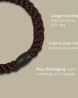 L. Erickson Grab & Go Ponytail Holders, Berry, Set of Eight - Exceptionally Secure with Gentle Hold