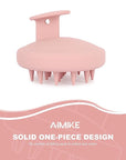 AIMIKE Scalp Massager Shampoo Brush, Soft Silicone Hair Scrubber for Washing Hair, Dandruff Removal & Scalp Scrubber Hair Growth Stimulator, Scalp Brush/Exfoliator Brush On Dry & Wet Scalp - Pink
