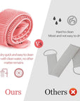 Inmorven Exfoliating Back Scrubber for Shower with Handles, 30 Inch Double-Sided Back Exfoliator Body Scrub Towel, Exfoliating Washcloth Bath Tool for use in Shower, Clean Skin for Men & Women (Pink)