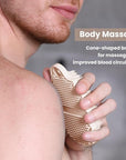 Silicone Body Scrubber Silver-Infused Dual-Sided 3-in-1 for Shower, Body Cleaning+Massage+Exfoliator Body Brush Buffer for Men and Women, Silicone Loofah, Non-Slip Handle (Sand Pink)