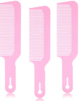 Boao 3 Pieces Barber Combs Flat Top Clipper Combs Hair Cutting for Flat Top and Clipper Cuts(Pink)