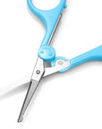 Eyebrow Scissors, Small Scissors for Facial, Nose, Eyebrow, Mustache, and Beard Hair Trimming & Grooming, Safety Edge, Blue Long Cap