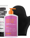 b.tan Clear Self Tanning Gel & Exfoliating Kit | Glow Your Own Way + Erase Tan Repeat Bundle - 1 Hour Express, Transfer-Resistant Dark Fake Tanner, 2-in-1 Exfoliator Scrub & Body Wash with Mitt