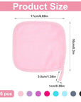 16pcs Makeup Remover Cloths Reusable, Reusable Makeup Wipes, Washable Makeup Remover Pads, Ultra Soft Towels for Women, Erase Your Face & Lips for All Skin, 8 Colors, 6.3 X 6.69 In
