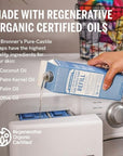 Dr. Bronner’s Pure-Castile Liquid Soap Bottle & Refill Carton - Made with Regenerative Organic Certified Oils, 82% Less Plastic-18-in-1 Uses for Face, Body Wash, Hand Soap Refill- Baby Unscented,32 oz