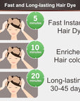 Natural Hair Dye Shampoo - Hair Color for Gray Hair Coverage - Medium Brown Hair Dye Hair Coloring Shampoo for Women, Color Shampoo Beard Dye for Men, Colors Hair Vegan Ammonia Free BROWN