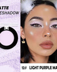 Monochrome Matte Eyeshadow Makeup Palette, Highly Pigmented Light Purple Eyeshadow Palette, Matte Pressed Powder Eye shadow Makeup, Single Vegan Eye Shadow, Daily Evening Women Girls Eyeshadow Gift12#