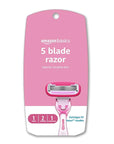 Amazon Basics Women's 5 Blade FITS Razor for Women, FITS Amazon Basics FITS Handle and Venus Handles, Includes 1 FITS Handle, 2 Cartridges & 1 Shower Hanger