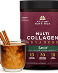 Ancient Nutrition Advanced Hydrolyzed Collagen Peptides Powder Protein Lean with Probiotics and Vitamin C, Cinnamon, for Women & Men, Supports Healthy Weight Management & Muscle Building, 25 Servings