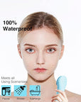 NågraCoola Electric Facial Cleansing Brush - Waterproof and Rechargeable, Exfoliates, Cleanses and Massages Skin - Light Blue