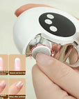 Electric Nail Trimmer and Polisher, 2-in-1 Portable Clipper with LED Display, 3 Speed Settings, Rechargeable (White)
