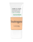 Neutrogena Clear Coverage Flawless Matte CC Cream, Full-Coverage Free, Porcelain, 1 oz