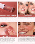 KIMUSE Soft Cream Blush Makeup, Liquid Blush for Dewy Finish
