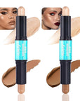 Kaely 2Pcs Cream Bronzer Highlighter Stick,Face Shaping Contouring Shades Makeup,04+05