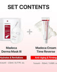 CENTELLIAN 24 Madeca Cream Time Reverse 50ml + Madeca Derma Mask 3(Intensive) 10pc – Hydrating, Firming, Wrinkle Care Set with Centella Asiatica, TECA & Madecassoside for nourished, soothed