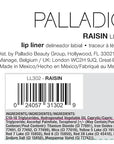 Palladio Lip Liner Pencil, Wooden, Firm yet Smooth, Contour and Line with Ease, Perfectly Outlined Lips, Comfortable, Hydrating, Moisturizing, Rich Pigmented Color, Long Lasting, Raisin