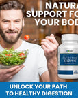 Well of Life Digestive Enzyme: 700mg, 60 Vegetarian Capsules, Enhance Digestive Health, Nutrient Absorption & Gut Health, Lactobacillus, Bromelain, Papain & More, All-Natural, Vegan, Made in USA