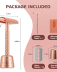 Double Edge Safety Razor for Women Rose Gold with Stand and Silicone Cover - Durable Metal Eco-Friendly Single Blade Safety Razor with 10 Blades- Closed Smooth Shave