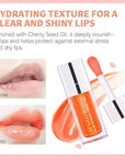 Hydrating Lip Glow Oil, Moisturizing Oil Gloss Transparent Toot Tinted Non-Sticky Nourishing Long Lasting Repairing Lightening Lines and Dry Lips Care Products (CORAL) 0.2 OZ
