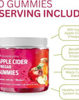 Youngevity Apple Cider Vinegar Gummies 500mg w/Raw ACV from The Mother, Detox Cleanse and Support Immunity, - 60 Gummy Vitamins