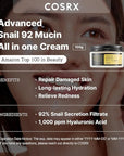 COSRX Snail Mucin 92% Repair Cream, Daily Face