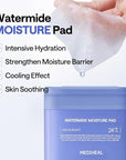 MEDIHEAL Watermide Moisture Pad - Square Cotton Facial Toner Pads with Icelandic Glacial Water - Improve Skin Temperature, Hydrating to Dry, Puffy, Coarse Skin -Vegan Eco Silk,100 Pads