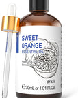 HIQILI 30ML Sweet Orange Essential Oil - Pure and Natural for Diffuser, Skin - 1 Fl Oz