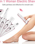 Bikini Trimmer for Women, Electric Razor Hair Shaver for Face Nose Eyebrow Beard Mustache Arm Leg Armpit Bikini, Replaceable Lady Facial Razor, Painless Rechargeable 4 in 1 Women Body Shaver for Trip