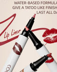 Longwear Liquid Lip Liner, Matte Lip Tint Stain Marker Pen, 2 in1 Liquid Lipstick & Lip Liner Pencil, Long Lasting Waterproof Lip gloss for Women, Fuller Lips Makeup (01+02)