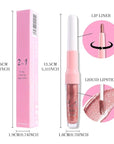 Rose Gold Metallic Lip Liner and Lipstick Combo Lip Gloss Tints Stain Set Makeup for Women Long Lasting Waterproof 24, Light Pink Metallic Glitter Shimmer Iridescent Liquid Lipstick lippies Lip Gloss