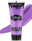 MEICOLY Cream Light Purple Face Body Paint,2.37Oz Large Tube Water Based Full Body Paint for Adults and Kids,Lavender Violet Face Paint for Halloween Stage SFX Special Effects Ursula Cosplay Makeup