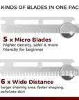 ZOMCHI Eyebrow Razor and Face Razor for Women and Men, Reusable Metal Handle with 11 Refill Blades, Dermaplane Razor with Protective Silicone Cap, Eyebrow Hair Trimmer - Polished Silver