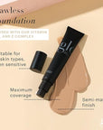 Glo Skin Beauty Satin Cream Foundation Makeup for Face, Honey - Full Coverage, Semi Matte Finish, Conceal Blemishes & Even Skin Tone